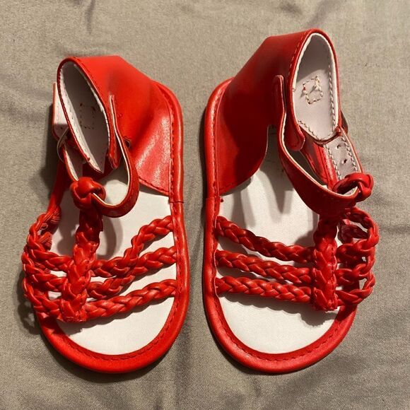 Janie and Jack 12-18 Month Red Sandals - Picture 2 of 4